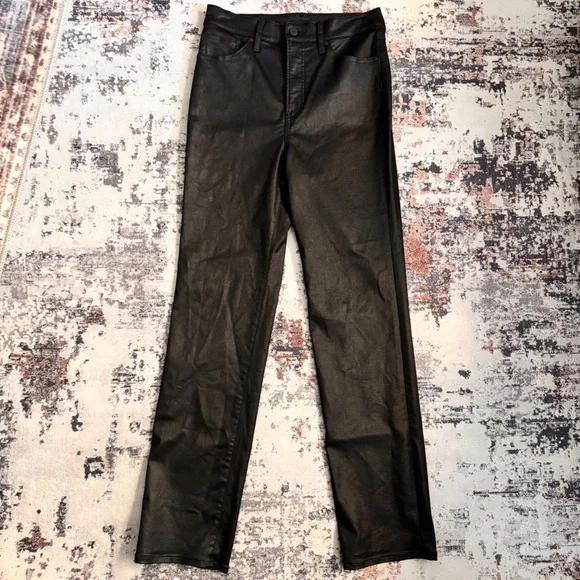 Express Shiny Faux Leather Pants Super Hi-Rise - Size 6 Regular - Picture 1 of 16